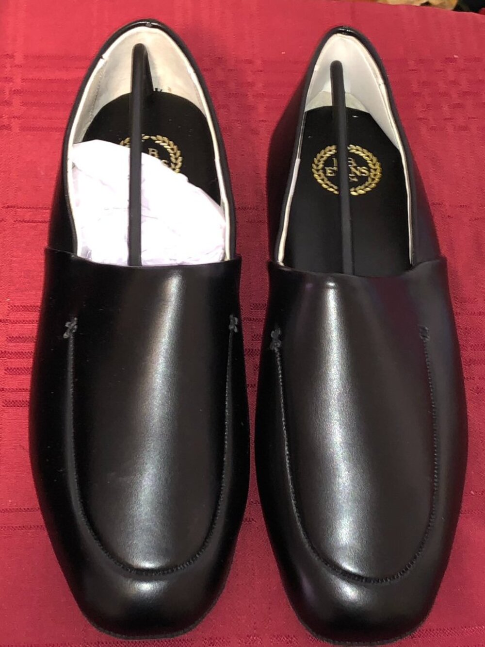 L.B. Evans Duke Opera Black Leather Slippers New In Box Size 10